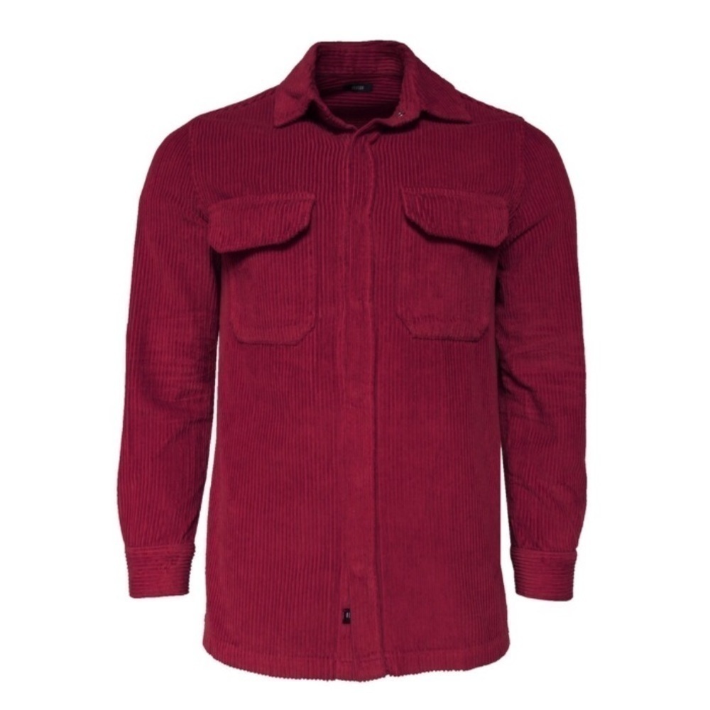 𝅺BENSON Asheville Snap Button Corduroy Cotton Shirt Jacket Plum Red Down Casual